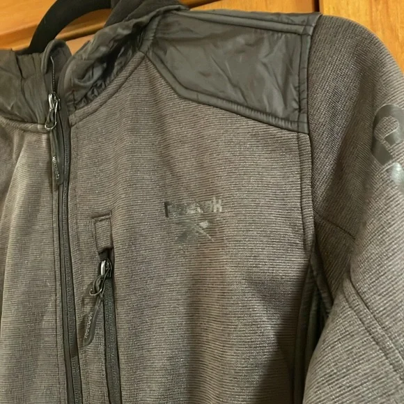 Reebok Jacket Hooded Coat Front Zip Fleece lined Gray & Black Boys 10/12 - Picture 3 of 14